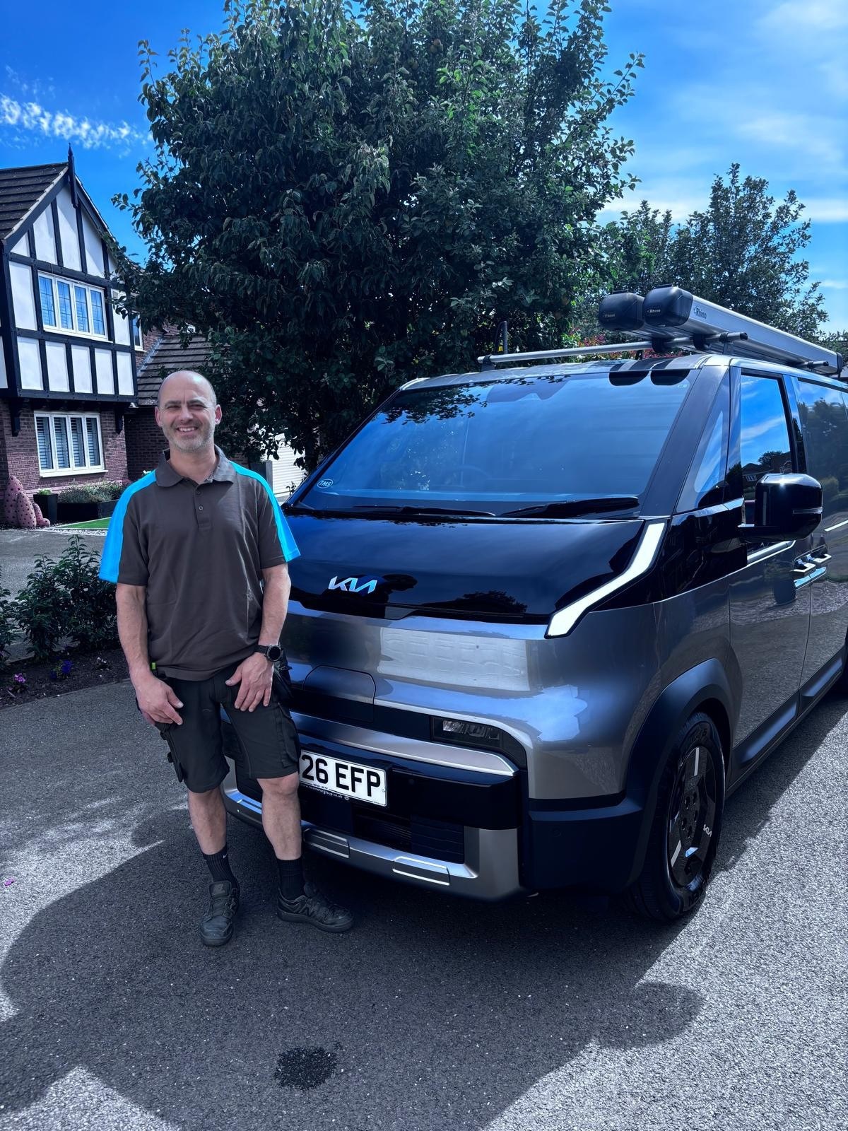 Matt Barrett, independent Gas Safe heating engineer, next to his work van